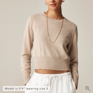 J Crew Cashmere shrunken crewneck sweater - heather stone
